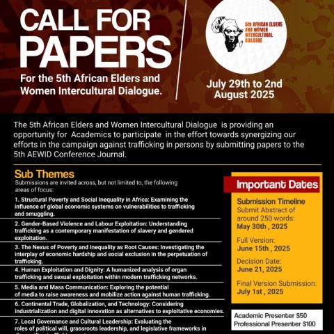 Call for Papers on Human Trafficking at 5th African Elders and Women Intercultural Dialogue